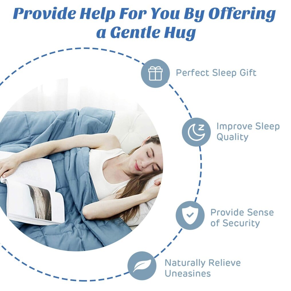 Bamboo Weighted Blanket, Pure Natural Bamboo Cover, Premium Glass Beads, Adults Heavy Blankets