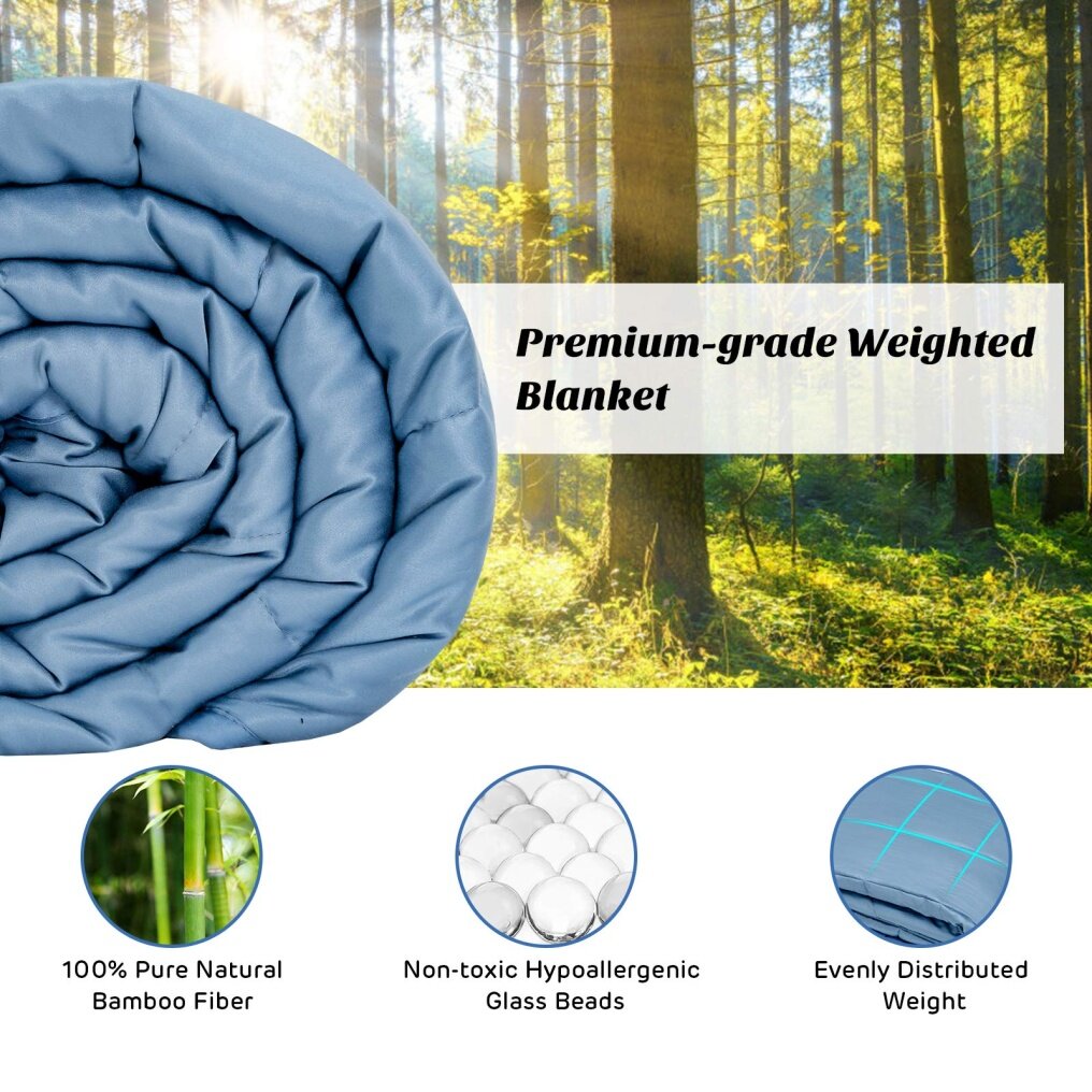 Bamboo Weighted Blanket, Pure Natural Bamboo Cover, Premium Glass Beads, Adults Heavy Blankets