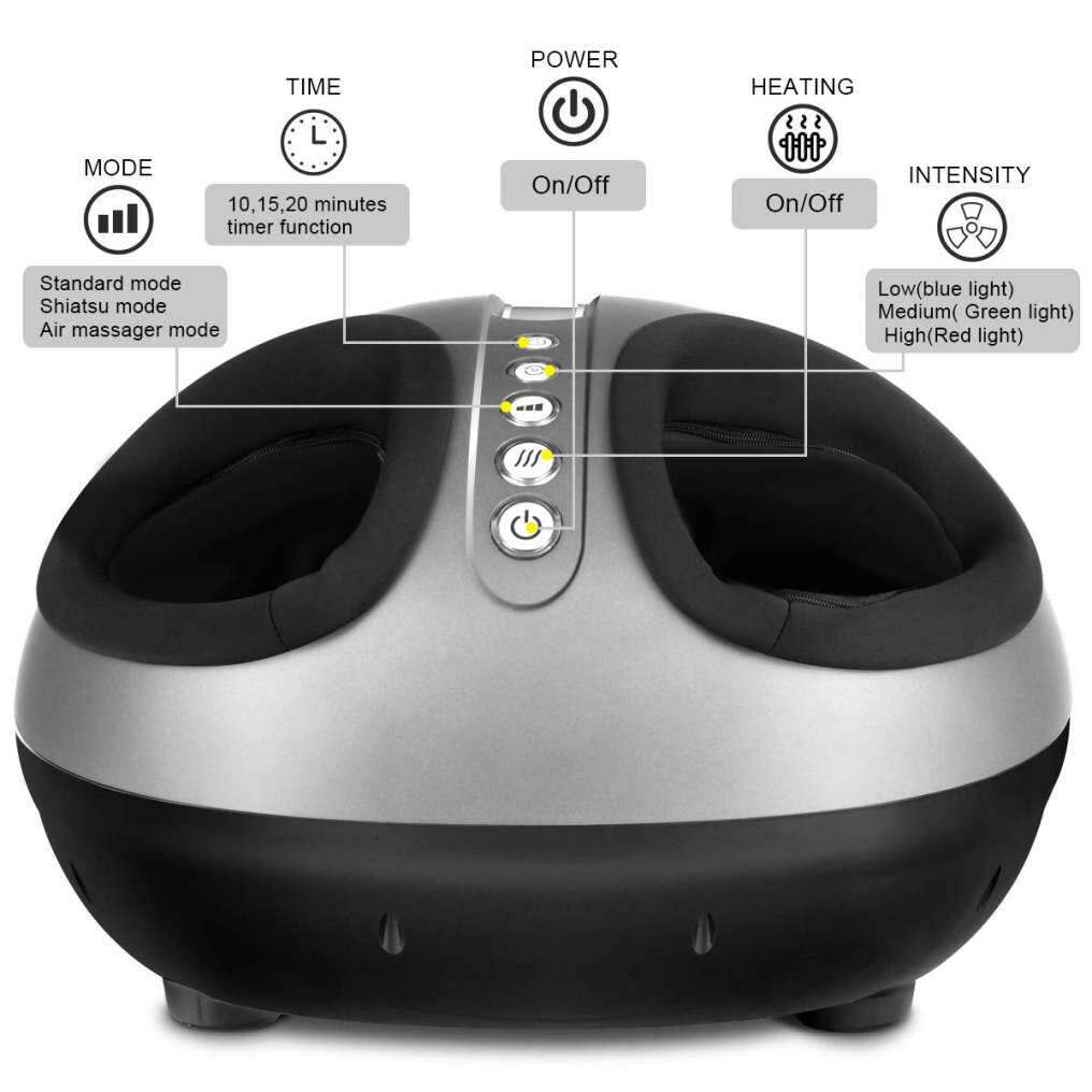 Shiatsu Foot Massager Machine with Deep-Kneading Air Compression & Heat