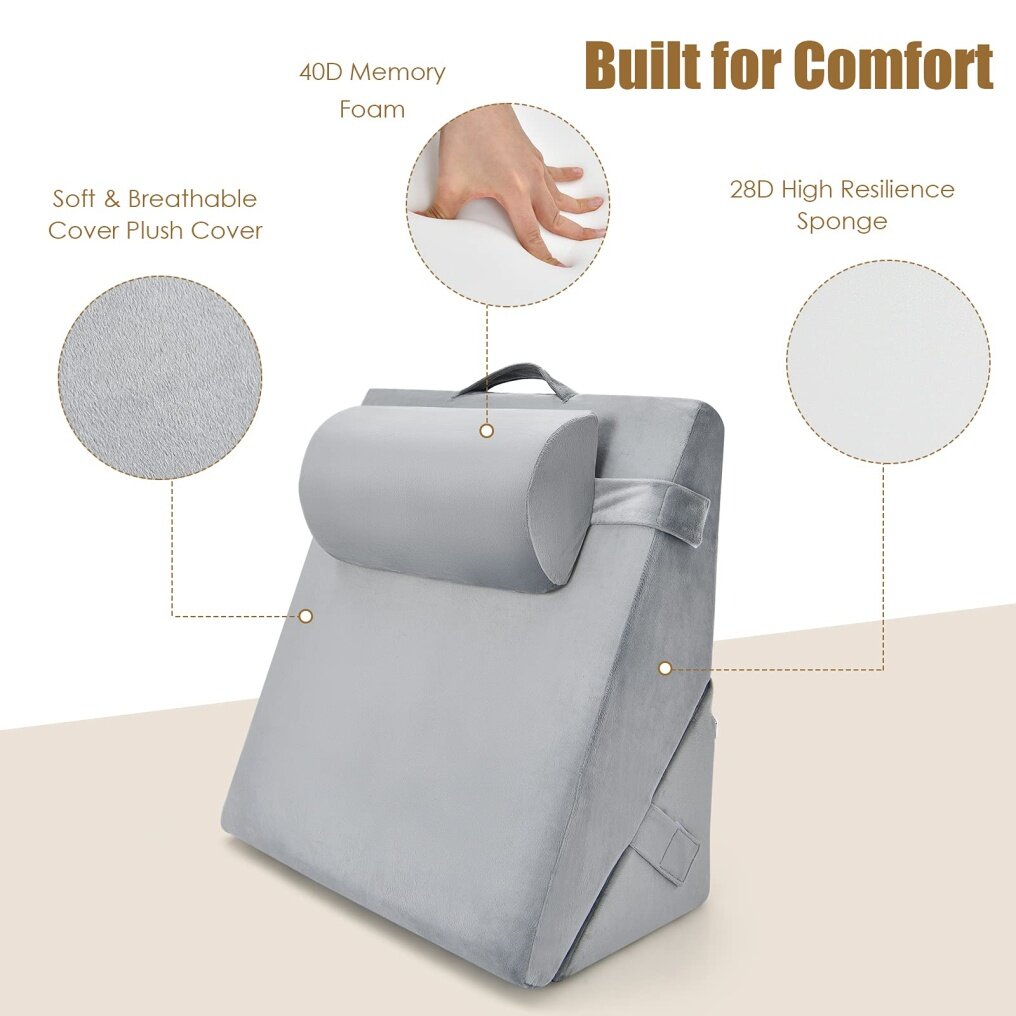 Memory Foam Wedge Pillows with Head Support for Sleeping and Sitting