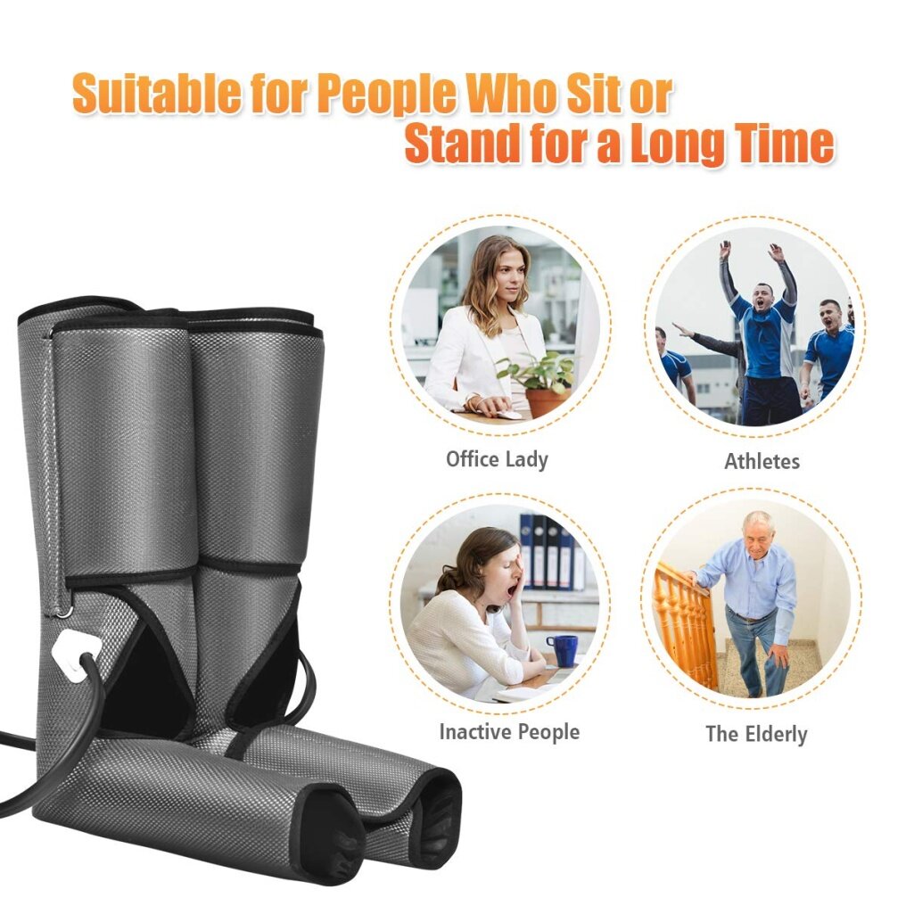 Air Compression Leg Massager Wraps Foot and Calf Massage with Handheld Controller