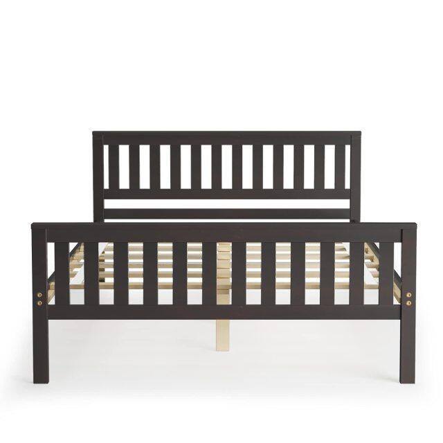 Full/Queen/Twin Bed Frame, Wood Platform Bed with Headboard, 12 Inch