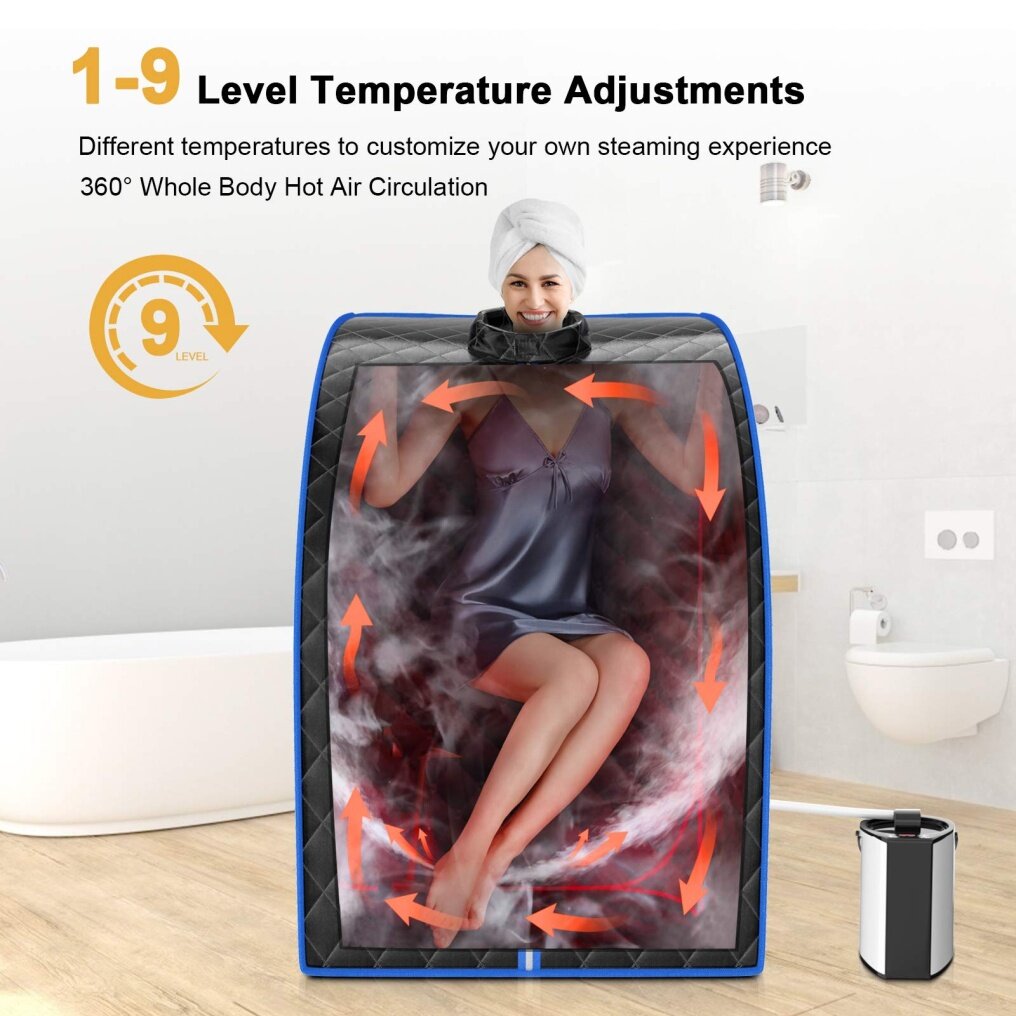 Portable 3L Personal Therapeutic Sauna Temperature & Timer Adjustable W/Chair