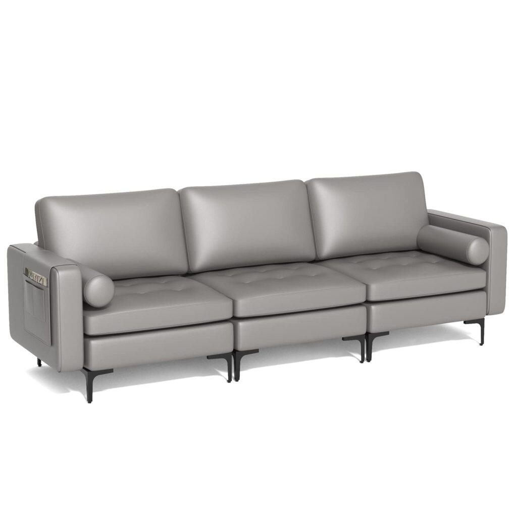 Modern Accent Sofa w/Comfy Cushion Bolster for Bedroom Reception Room
