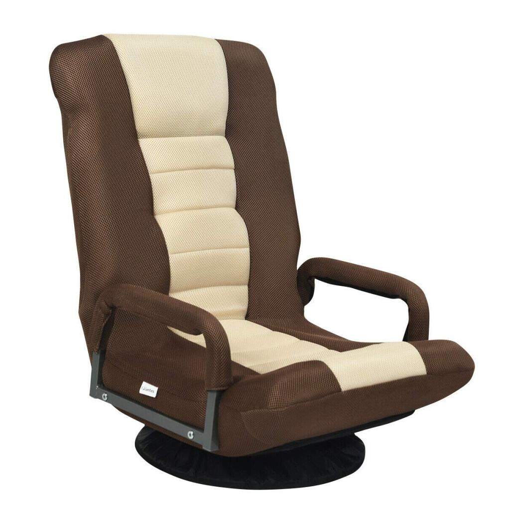 360-Degree Swivel Gaming Floor Chair With Foldable Adjustable Backrest