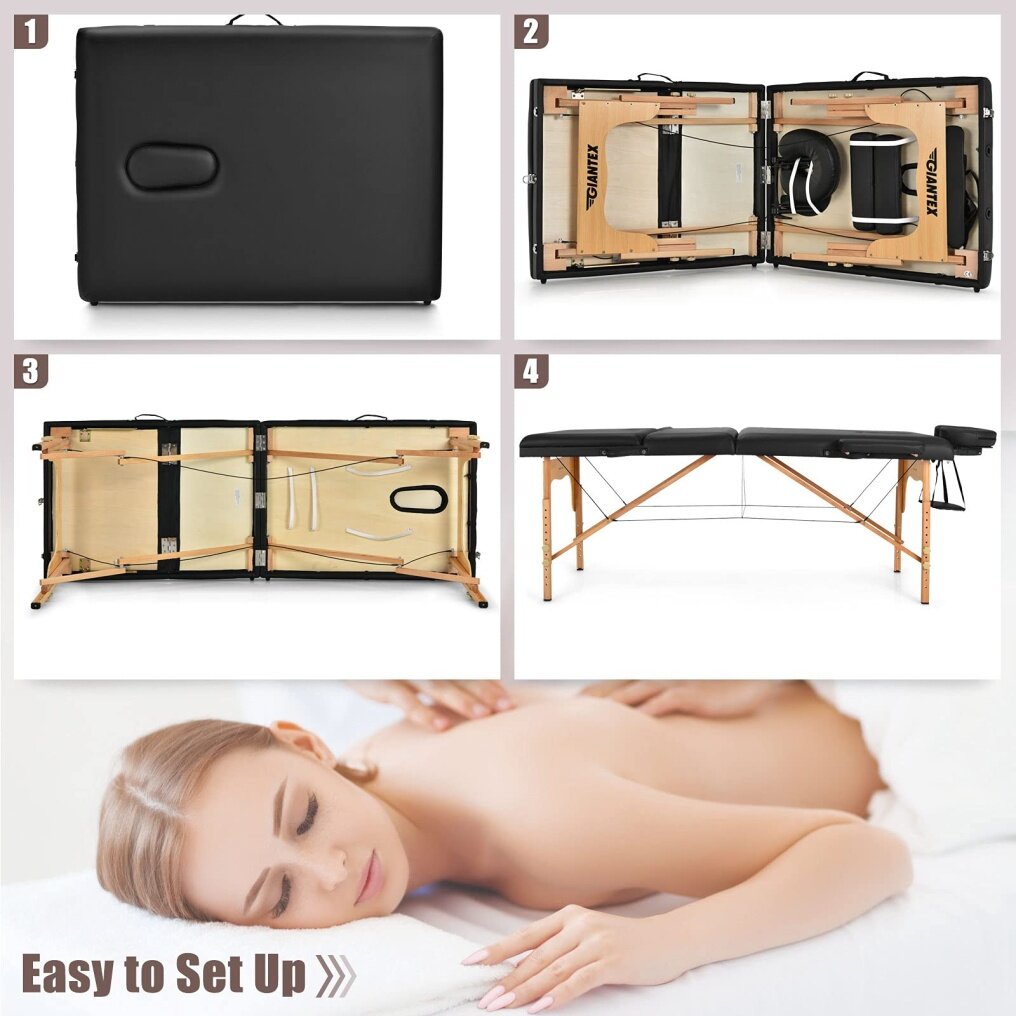 Professional Massage Bed Height Adjustable with Carry Case