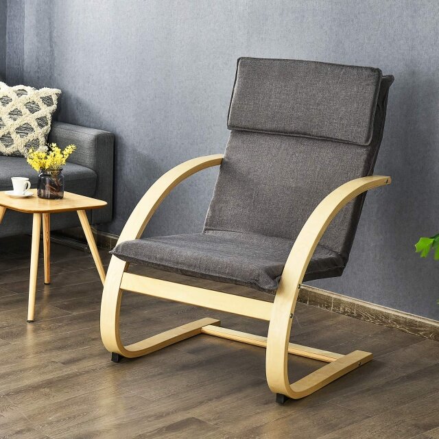 Bentwood Chair with Stable Curved Leg and Arm for Living Room