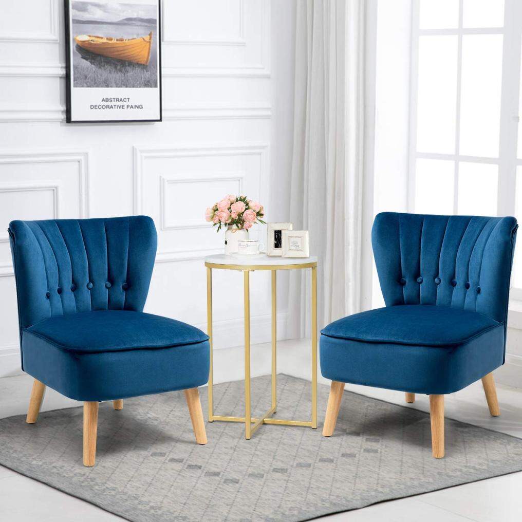 Modern Velvet Accent Chair | Small Upholstered Leisure Sofa Chair