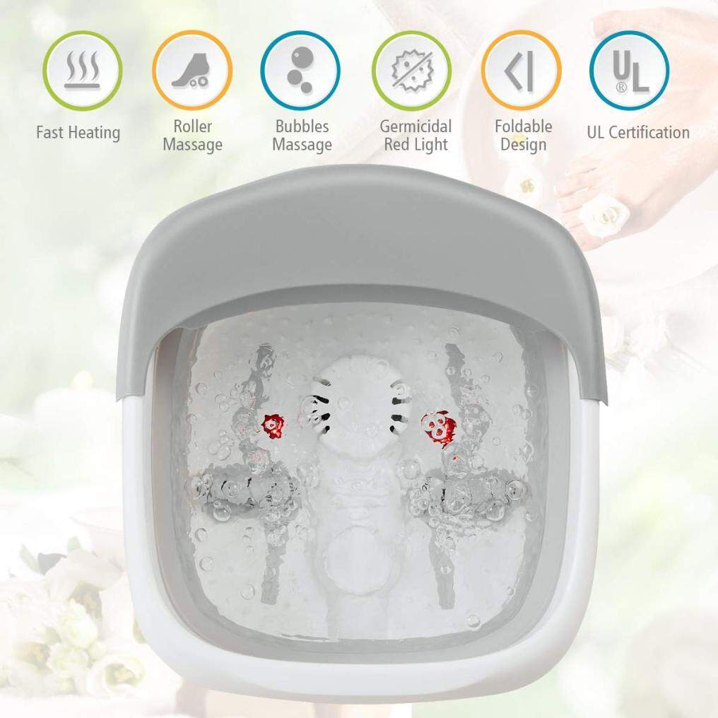 Foldable Foot Soaking Tub with Rollers Pumice Stone Scrub Brush