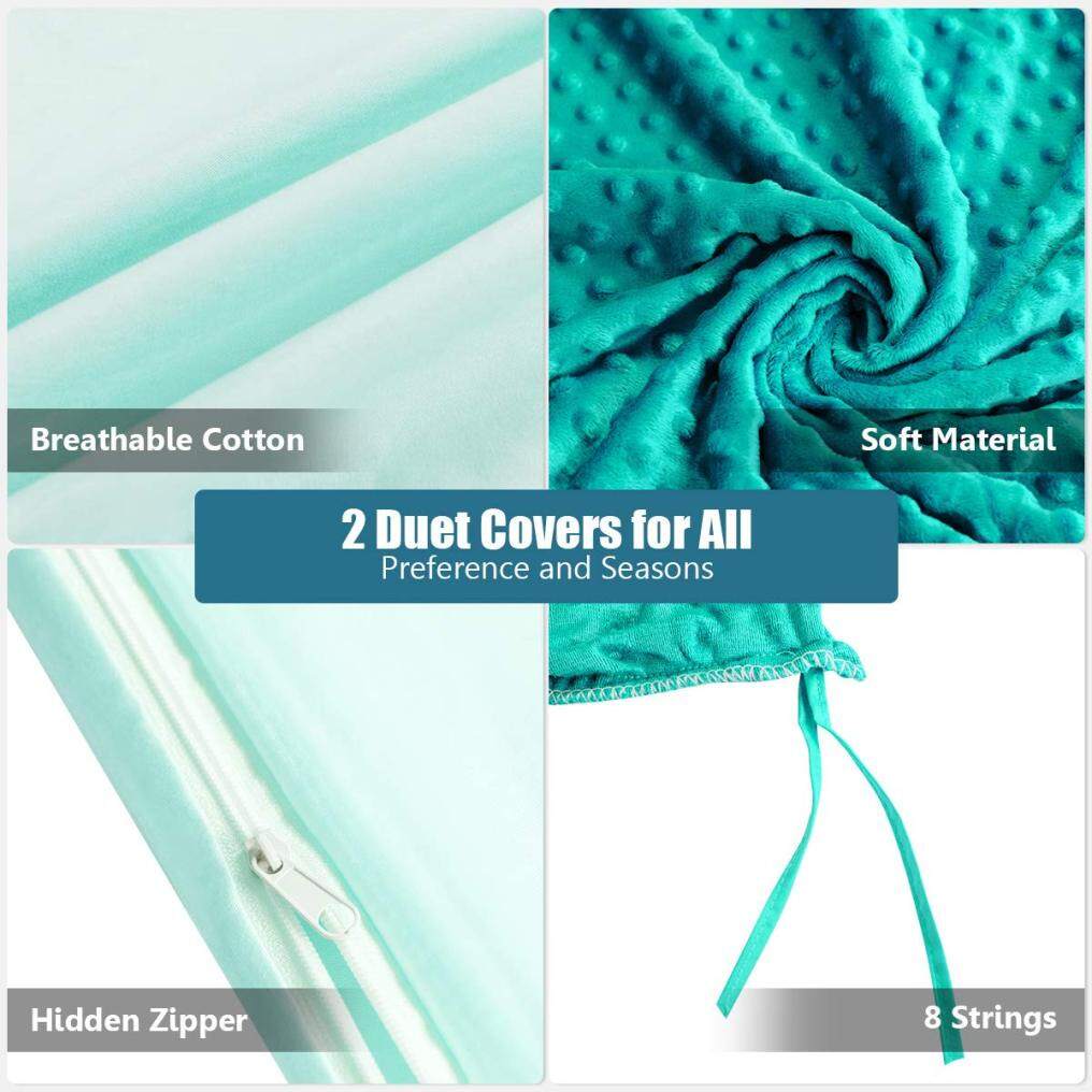 Weighted Blanket with Duvet Covers, Hot and Cold Duvet Cover Set