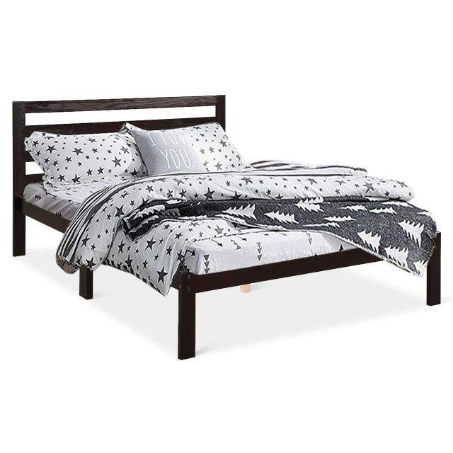 Modern Wood Platform Bed Frame w/ Headboard, Mattress Foundation Full 8-Bar Slat Better Support