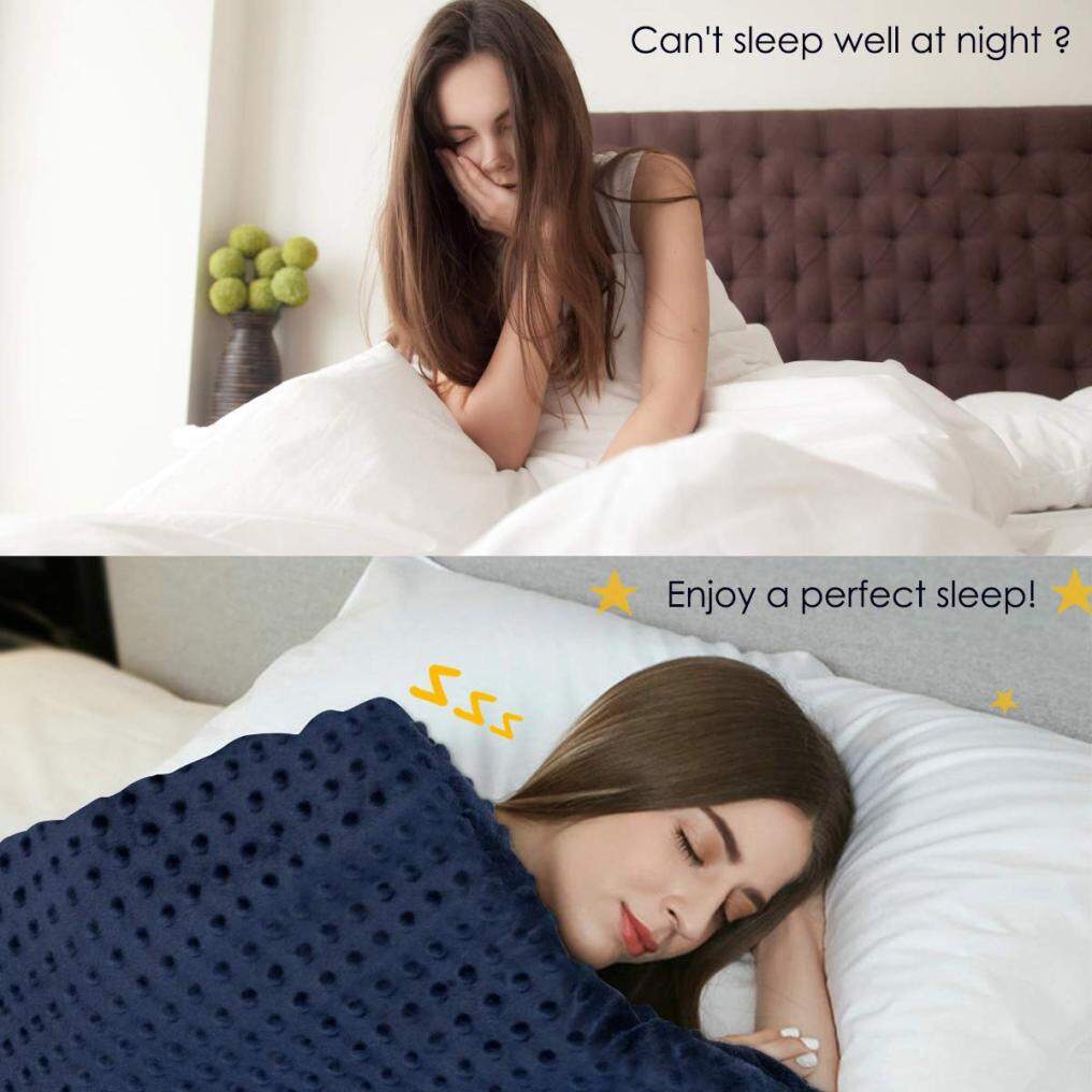 Kids/Adult Weighted Blanket with Removable Cover, 100% Cotton/Minky Fabric