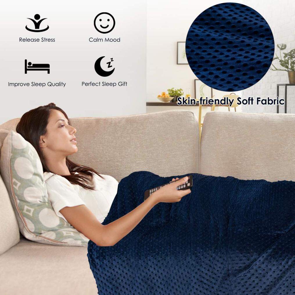 Kids/Adult Weighted Blanket with Removable Cover, 100% Cotton/Minky Fabric