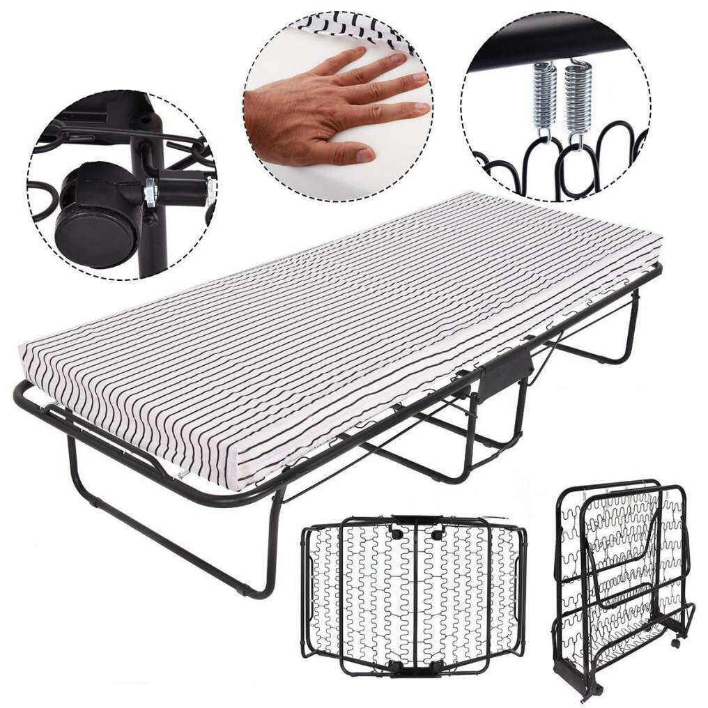 75" x 31" Folding Guest Bed with Foam Mattress