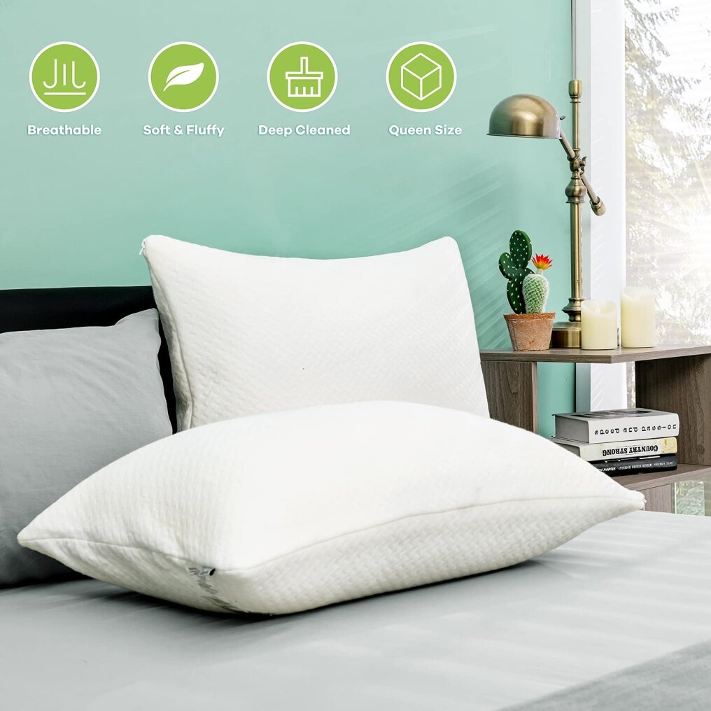 2 Pack Shredded Memory Foam Pillows