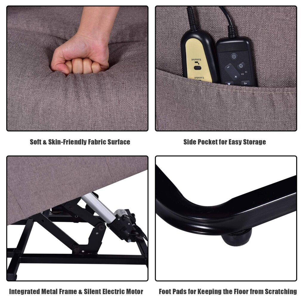 Komfott Power Lift Massage Recliner Chair for Elderly, Soft Warm Fabric Sofa