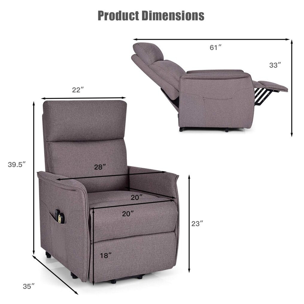Komfott Power Lift Massage Recliner Chair for Elderly, Soft Warm Fabric Sofa