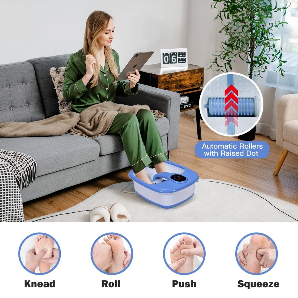 Foot Spa Bath Massager with Automatic Massage Rollers