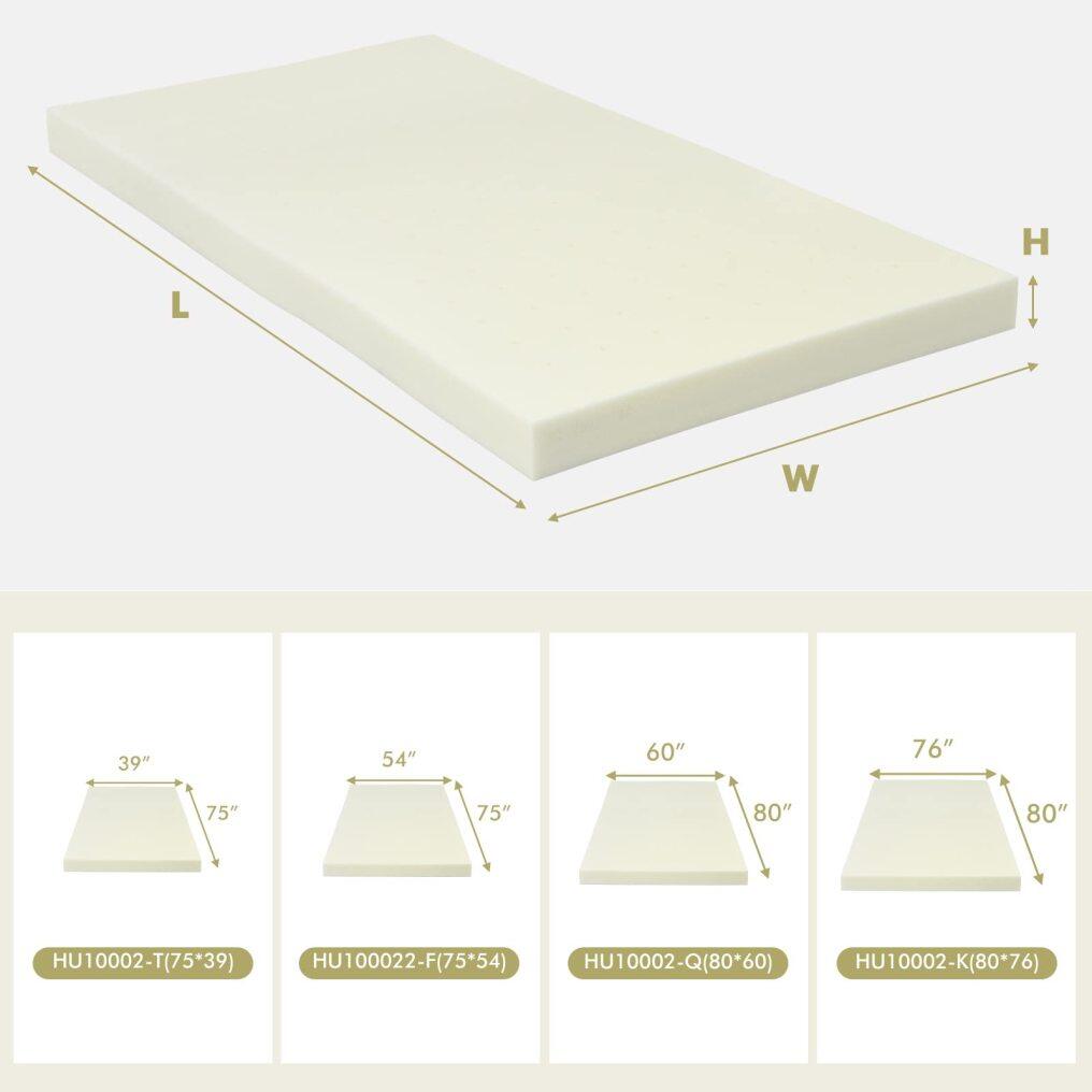 KOMFOTT Twin Mattress Topper, Ventilated Memory Foam Mattress Topper for Twin Size Bed, 3 Inch