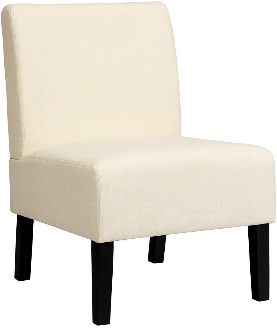 Armless Accent Chair with Thick Sponge Cushion | Upholstered Fabric Side Chairs