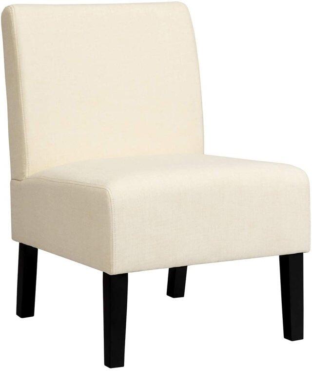 Armless Accent Chair with Thick Sponge Cushion | Upholstered Fabric Side Chairs