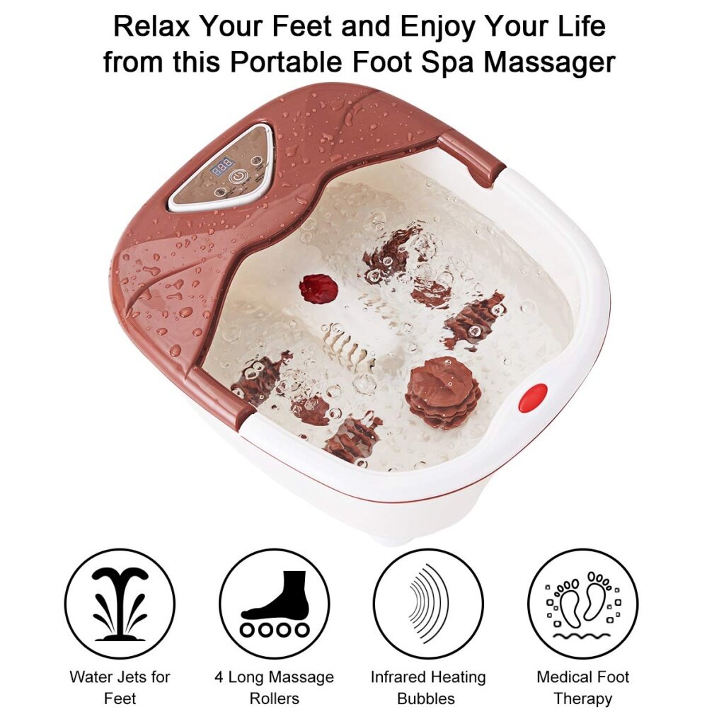 Pedicure Foot Massage Tub with 4 Massage Rollers for Salon or Home Use