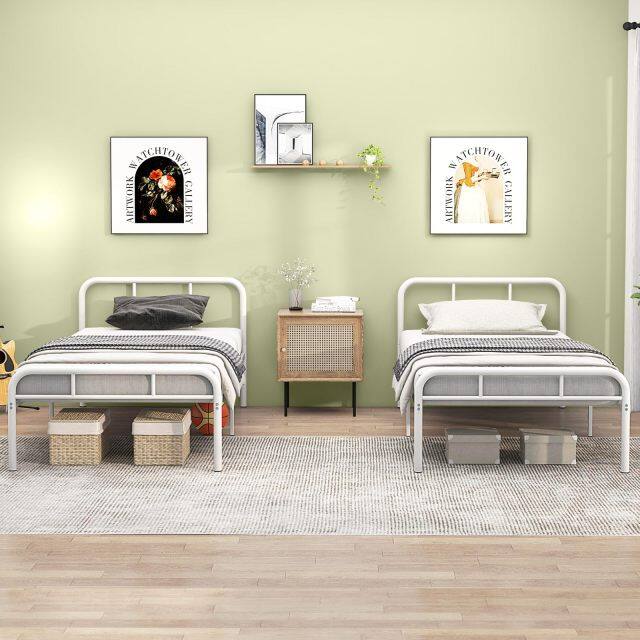 KOMFOTT Twin Size Metal Platform Bed Frame