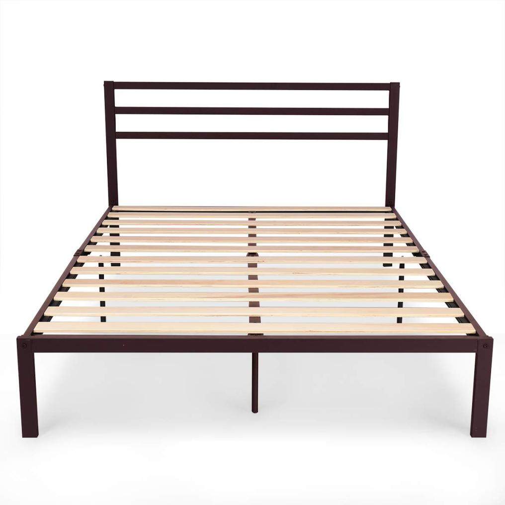 14 Inch Metal Frame Full Size Modern Studio Platform 1500H Wooden Slat Support