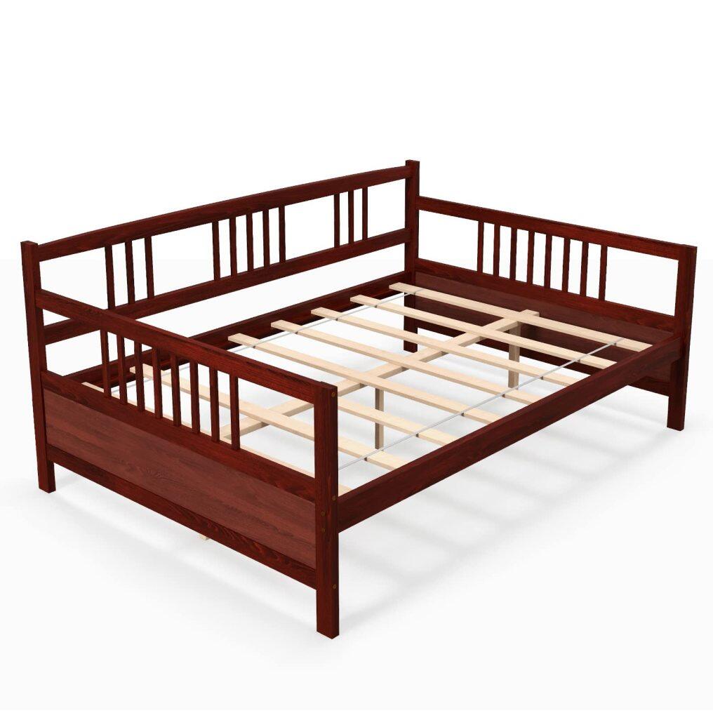 KOMFOTT Wood Daybed Frame Full Size, Sofa Day Bed Frame with Wooden Slats Support