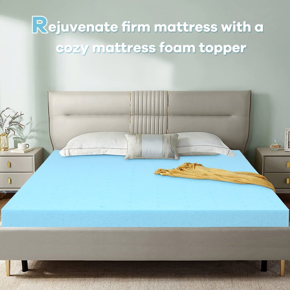 KOMFOTT Mattress Topper, 3 Inch Ventilated Gel Memory Foam Mattress Topper for Twin Size Bed