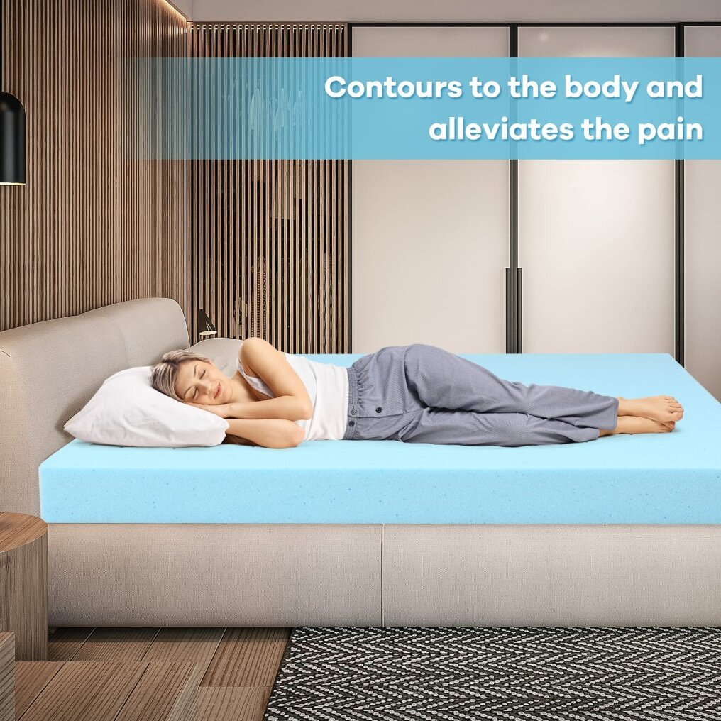 KOMFOTT Mattress Topper, 3 Inch Ventilated Gel Memory Foam Mattress Topper for Twin Size Bed