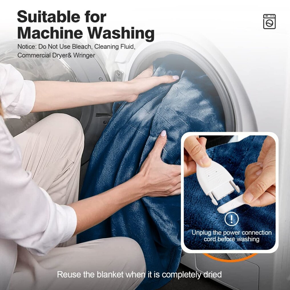 Flannel Sherpa Double Side Electric Heated Blanket 50''x60'' with 5 heating levels