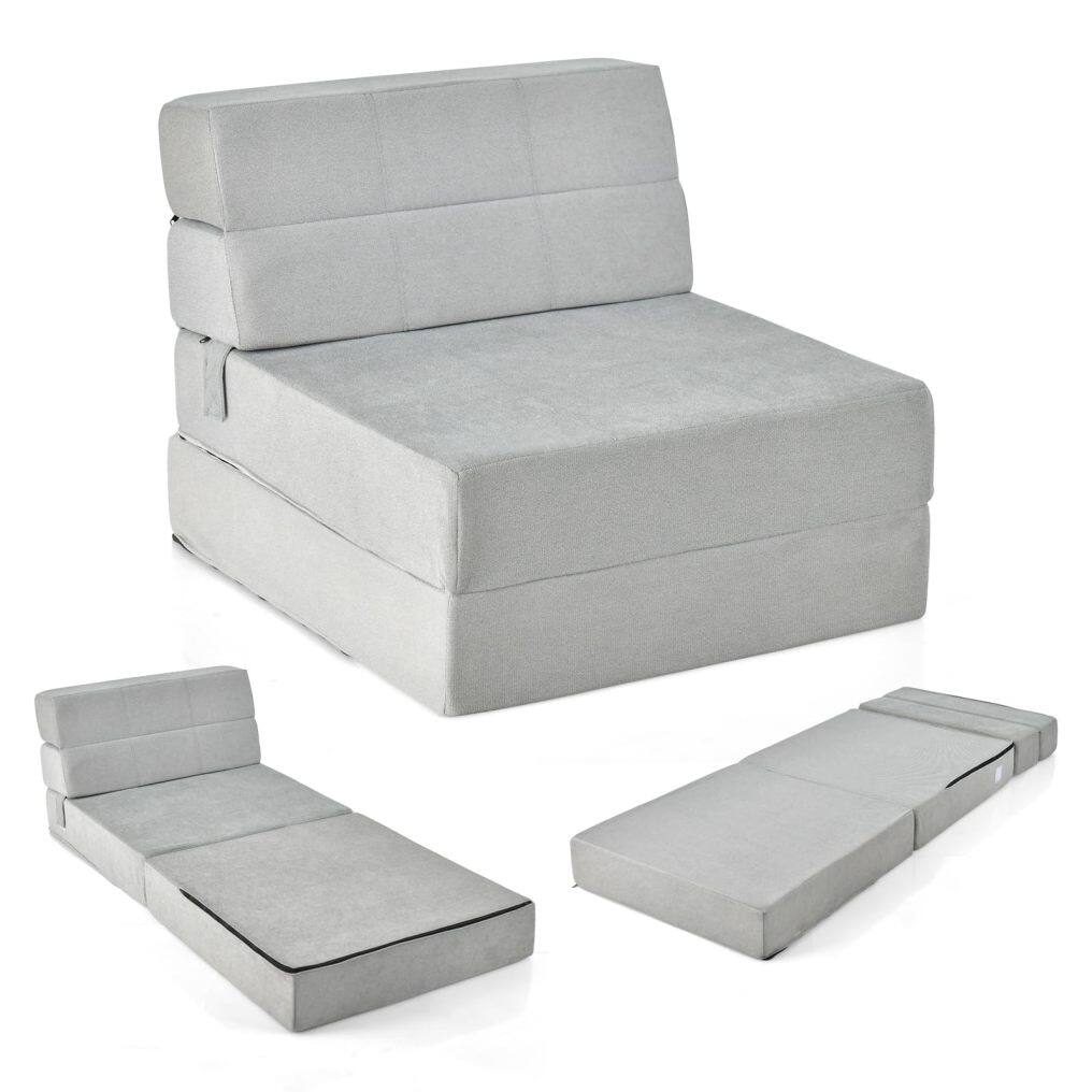 KOMFOTT Tri Folding Sofa Bed, Convertible Sleeper Chair Bed