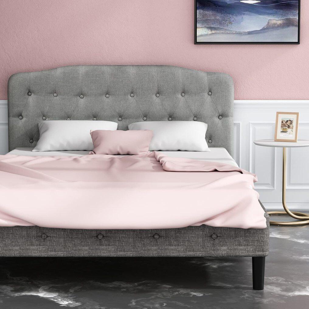 Upholstered Headboard, Adjustable Height from 38" to 53" Platform