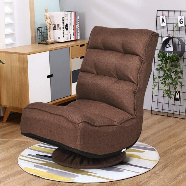 Komfott 360 Degree Swivel and 6 Position Adjustable Folding Floor Chair
