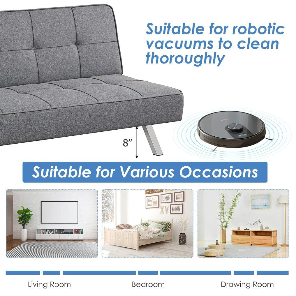 3 Seater Convertible Sofa Bed with 3 Variable Angles