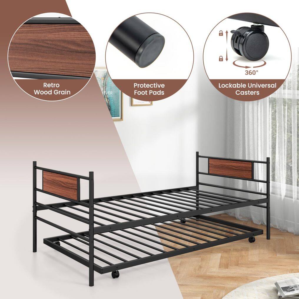 Komfott Space-Saving Trundle Sofa Bed for Living Room Guest Room