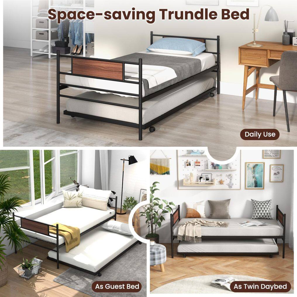 Komfott Space-Saving Trundle Sofa Bed for Living Room Guest Room