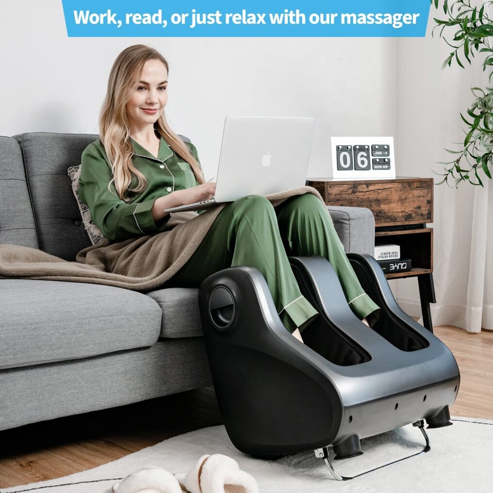 Shiatsu Foot and Calf Massager w/ Adjustable Tilt Base, Kneading, Heat
