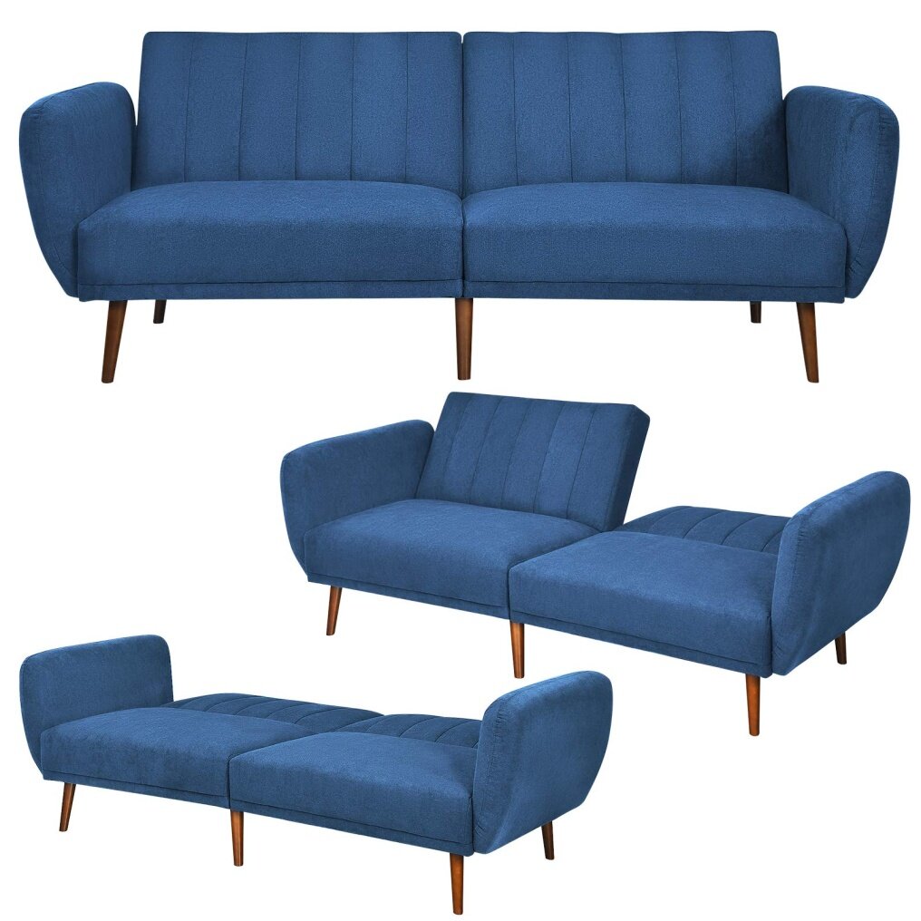 3-Level Angle Adjustable Foldable Futon Sofa Bed with Pillow  for Compact Living Room