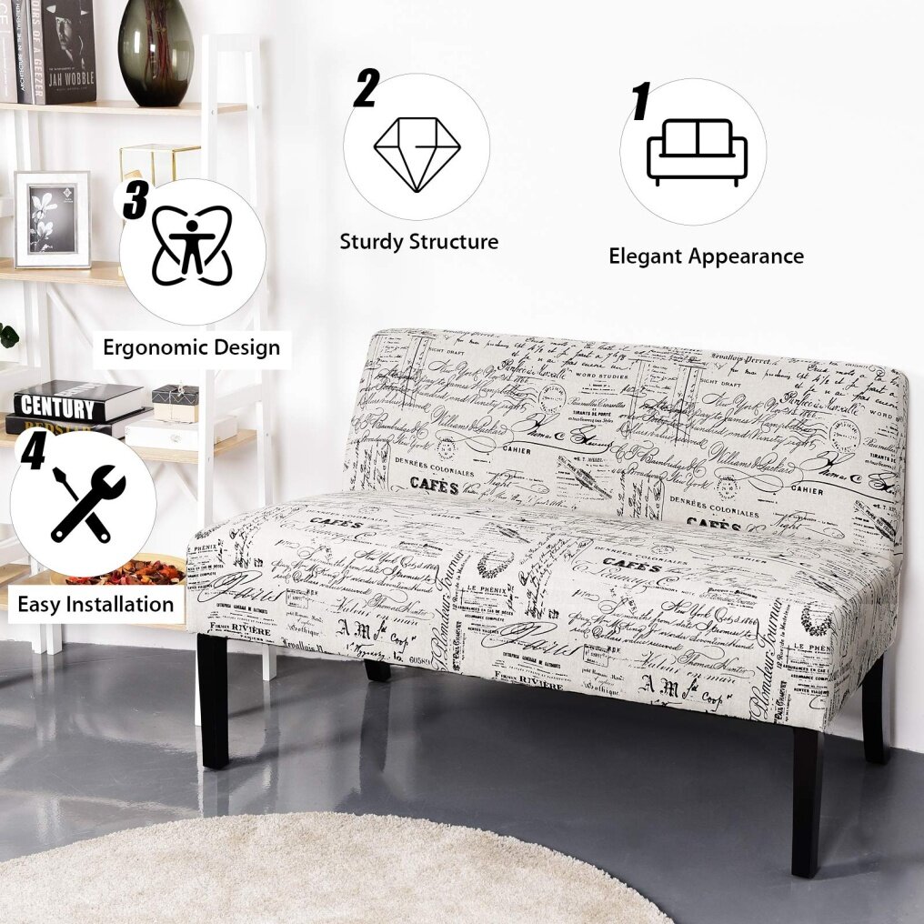 Loveseat Modern Sofa Chair without Arm for Living Room