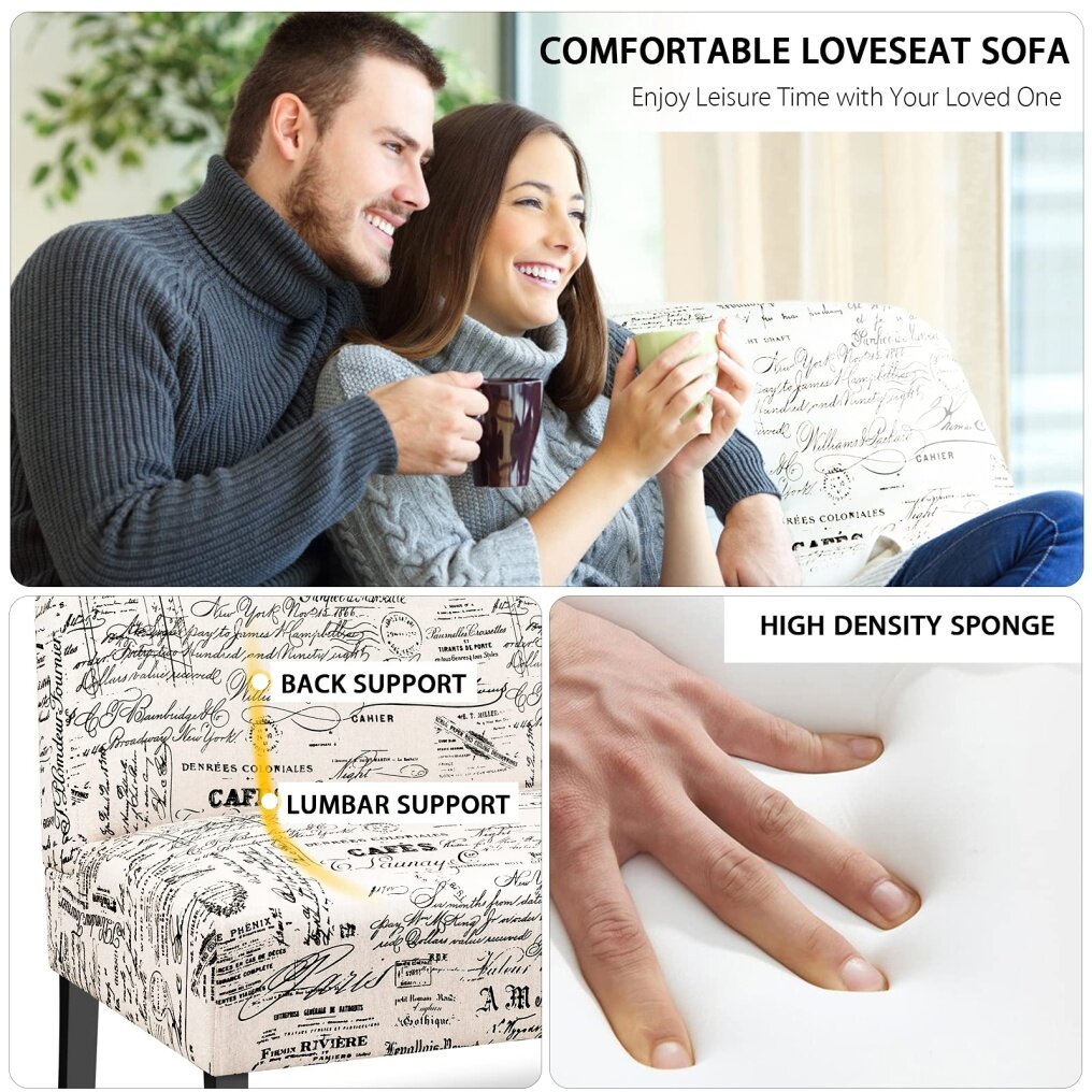 Loveseat Modern Sofa Chair without Arm for Living Room