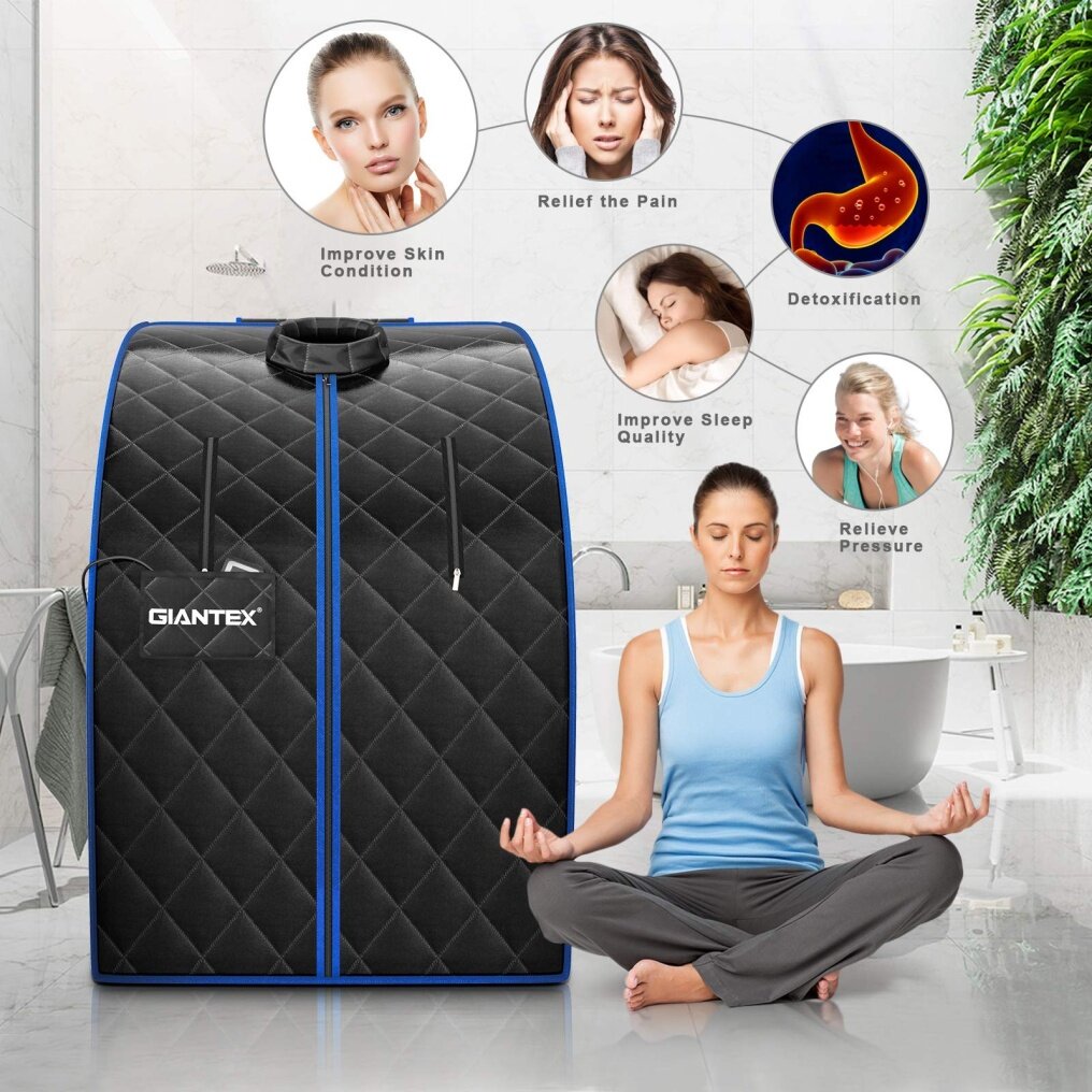 Portable Personal Far Infrared Sauna W/ 9 Temperature & Timer