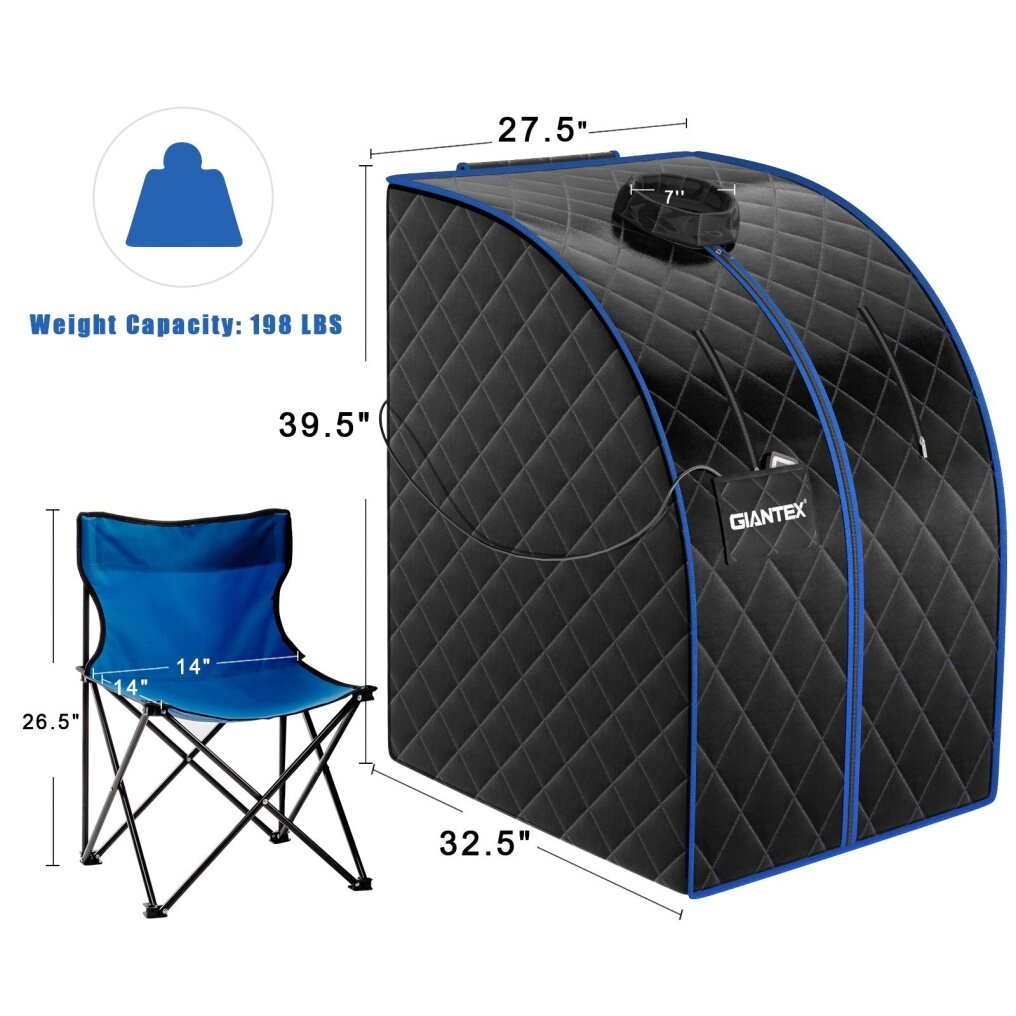 Portable Personal Far Infrared Sauna W/ 9 Temperature & Timer