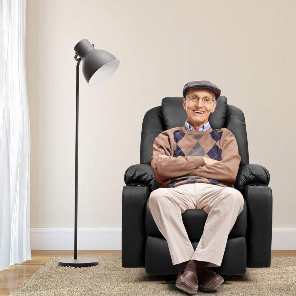 Komfott Power Lift Recliner Chair for Elderly, Faux Leather Electric Recliner w/Massage and Heating