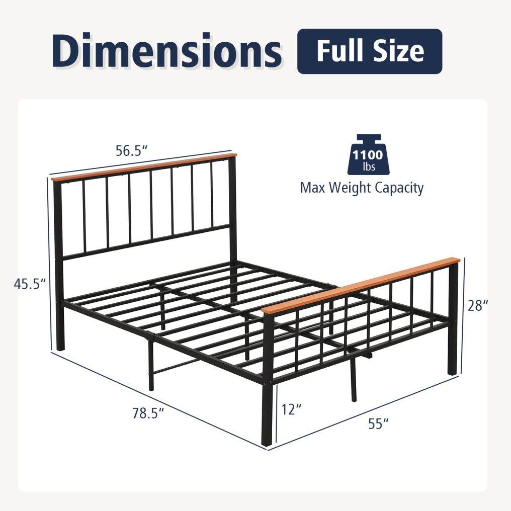 KOMFOTT Full/Queen Metal Bed Frame