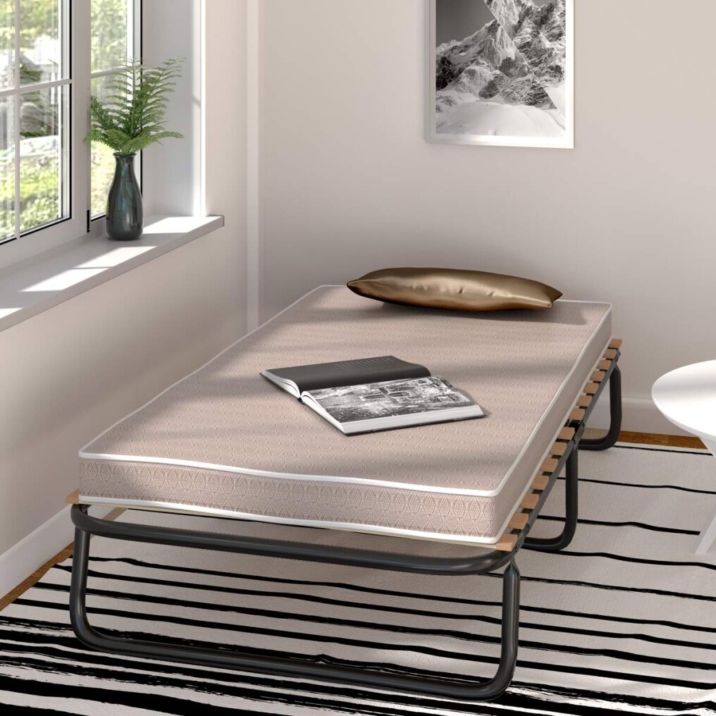 Folding Bed Frame with Mattress Twin Size (2" or 4")