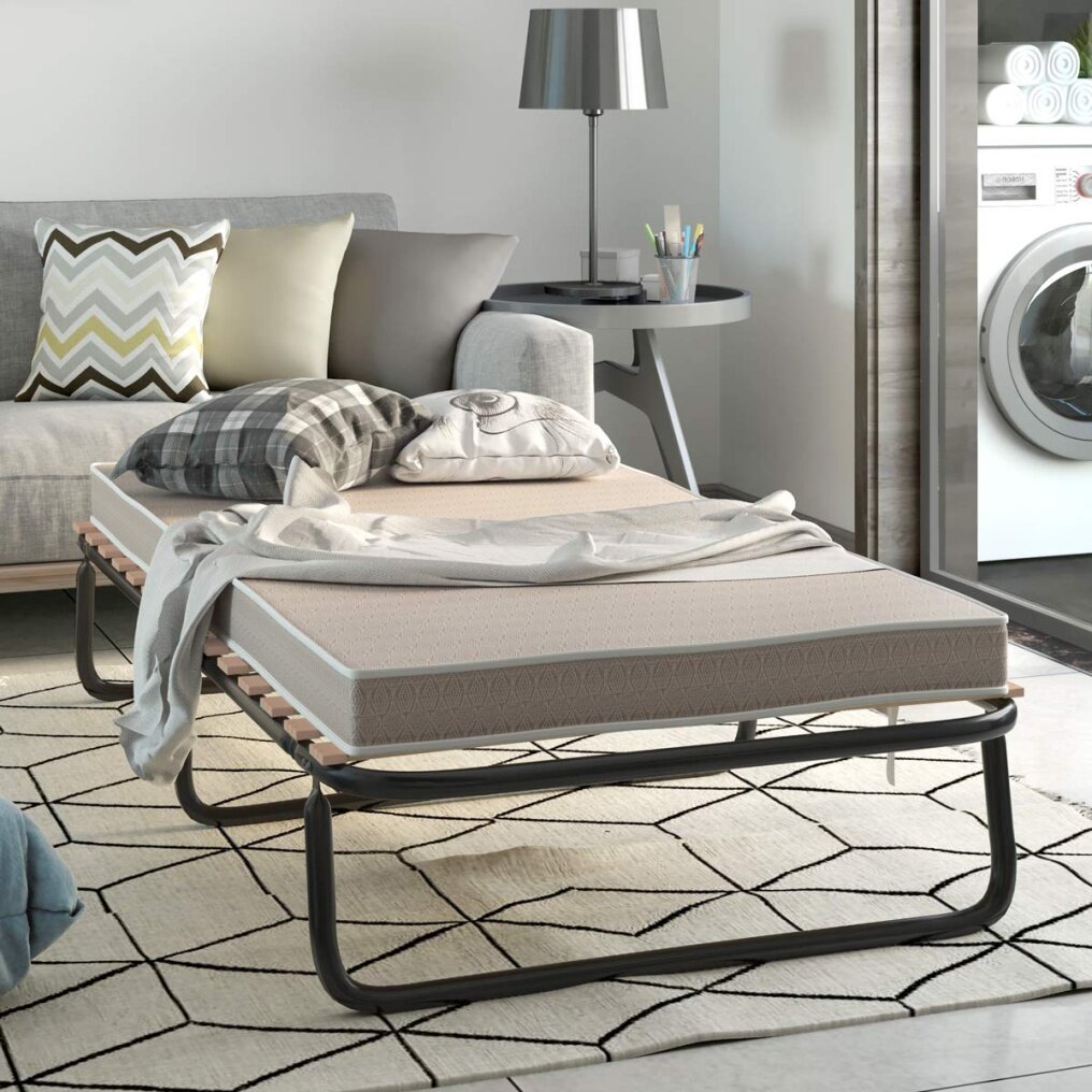 Folding Bed Frame with Mattress Twin Size (2" or 4")