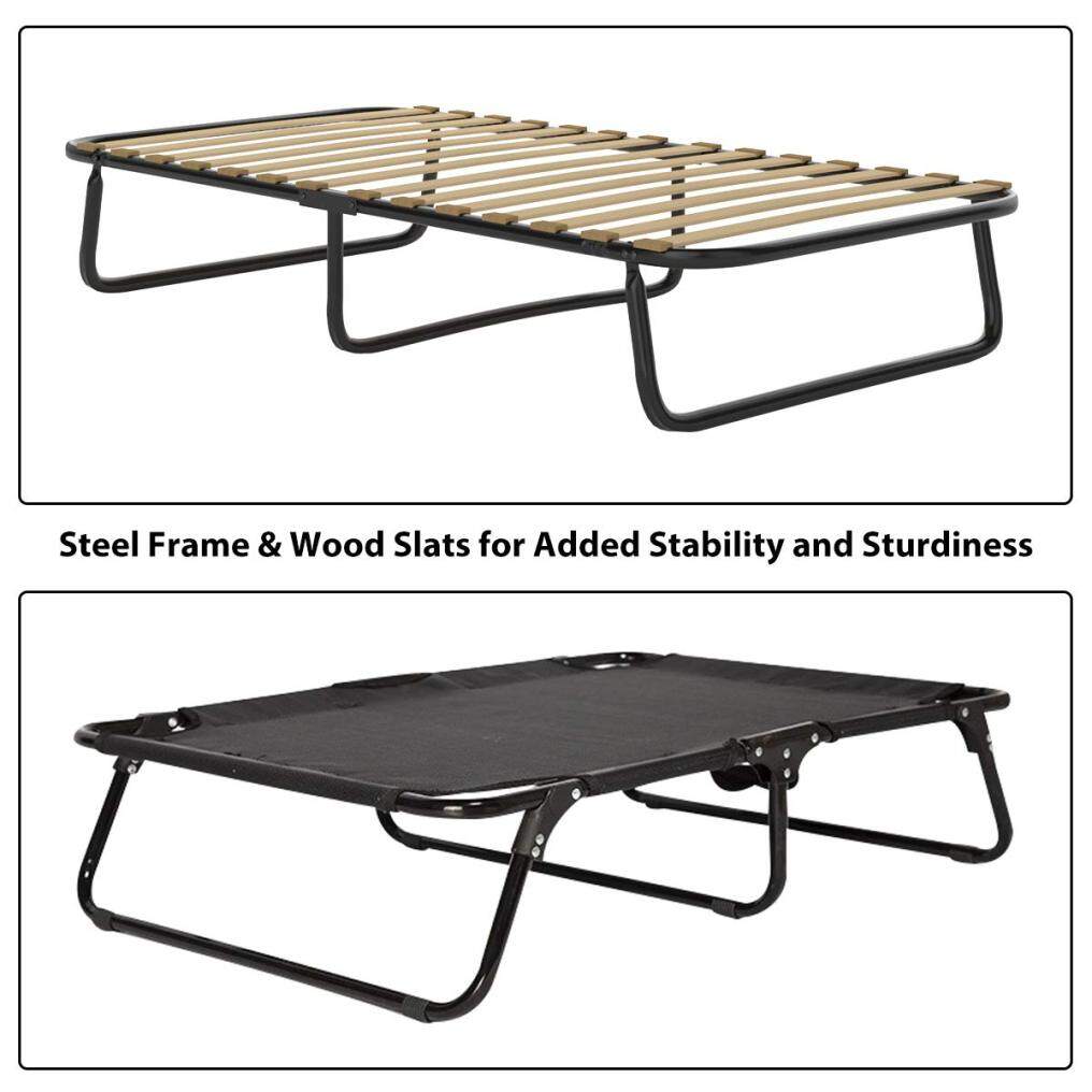 Folding Bed Frame with Mattress Twin Size (2" or 4")