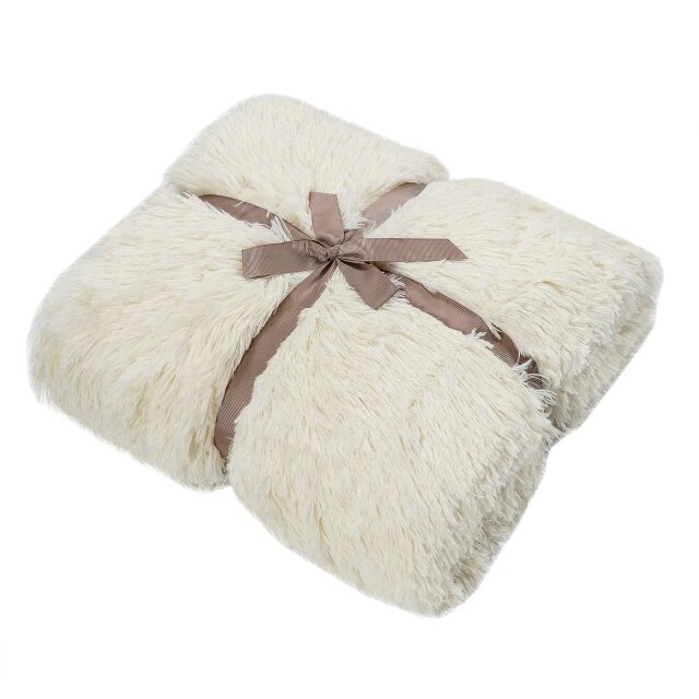 Reversible Soft Fur Blanket, Oversized Fluffy Throw Blanket